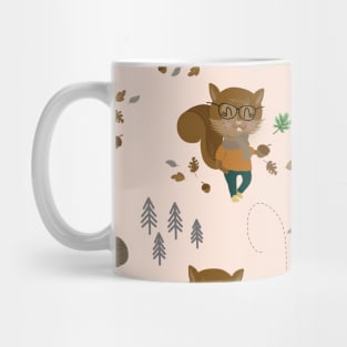 Mr and Mrs Squirrel Apricot Background Mug